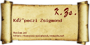 Köpeczi Zsigmond névjegykártya