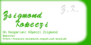 zsigmond kopeczi business card