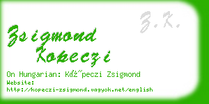 zsigmond kopeczi business card